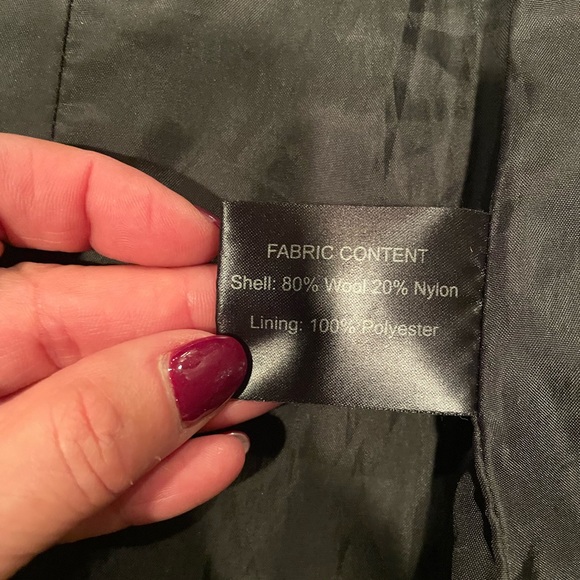 CG Collection by Gallery Black Wool Double Breasted Pea Coat - size small - Picture 11 of 11